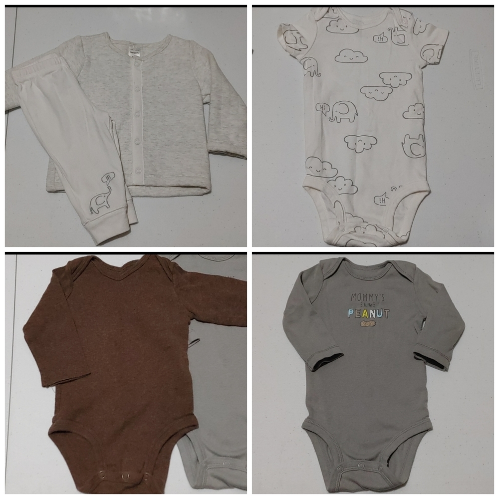 Carter's 6m 2pc set w (3) onesies